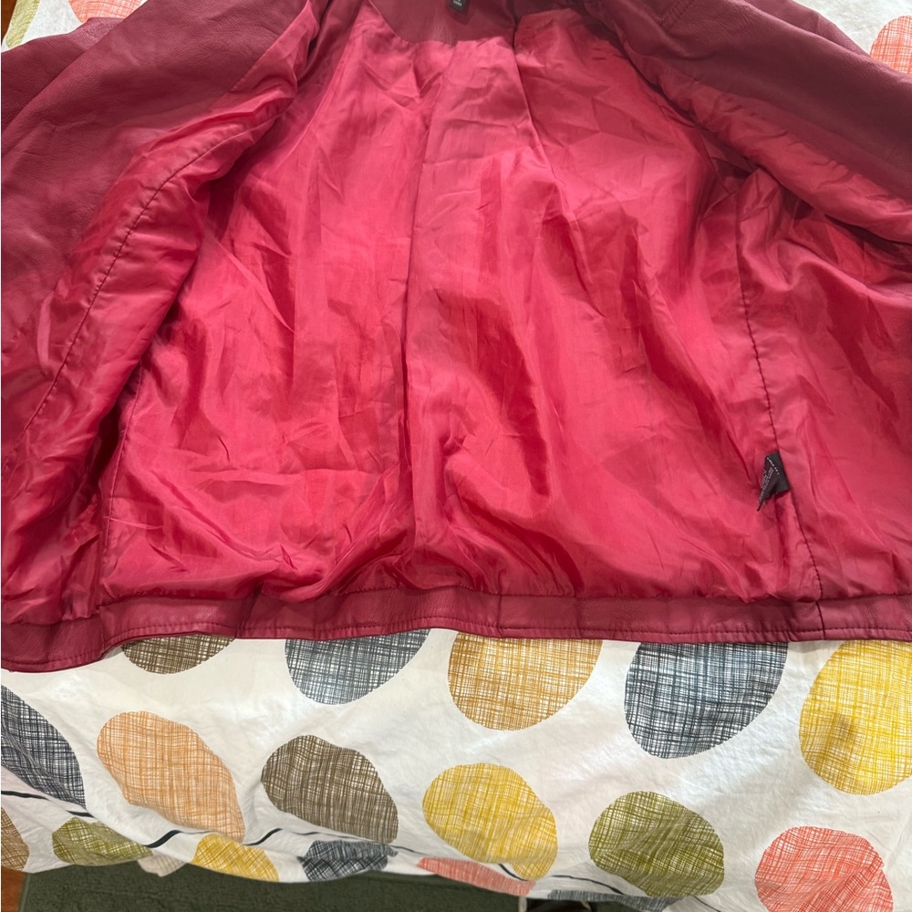 Baccini Deep Red Leather Jacket - image 4